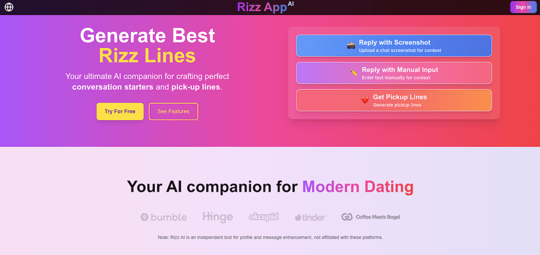 AI Rizz Lines Generator | Smart Dating Messages | Rizz App AI