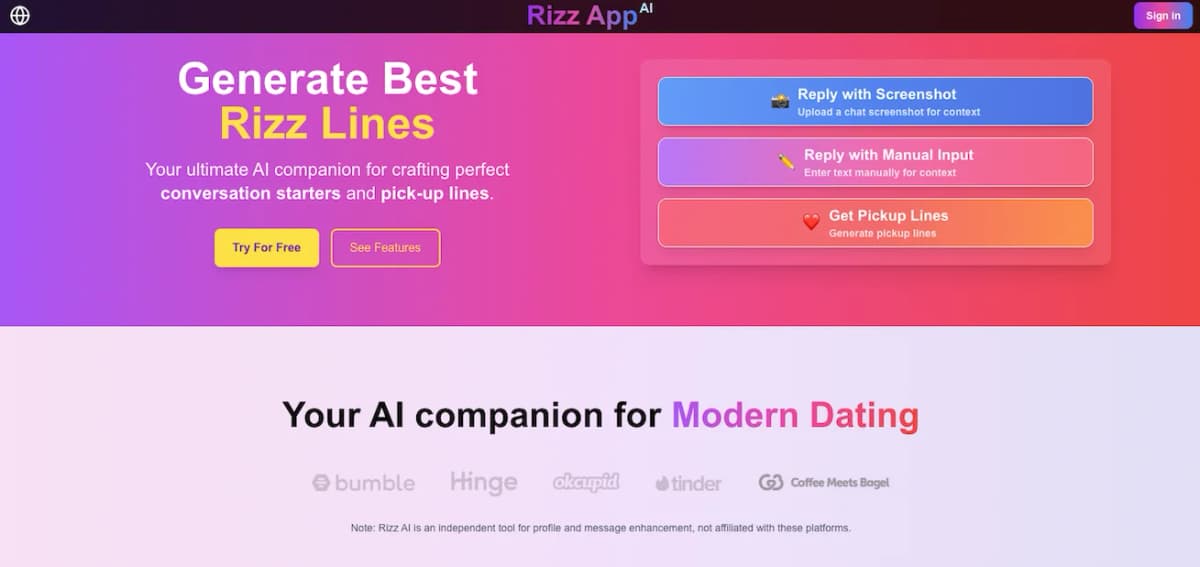 Rizz Text Generator AI Rizz Lines Generator | Smart Dating Messages | Rizz App AI
